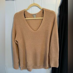 H&M Women's V-Neck Sweater in Tan